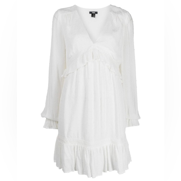 PAIGE Odelise Long Sleeve Boho Dress size small white - Picture 3 of 6
